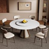 Leather Upholstered Wood Dining Chair with Gold Metal Inlay