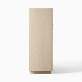 Travertine-Textured Bar Cabinet with Brass cabinet pull