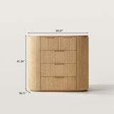 Oak 5-Drawer Curved Dresser with Soft-Close Drawers
