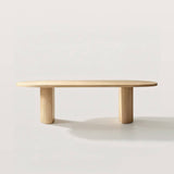 Oak Oval Dining Table with Vertical Fluted Base for 4-10 People