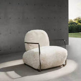 Cloud Furry Armchair Accent Chair with Sturdy Metal Frame