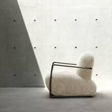 Cloud Furry Armchair Accent Chair with Sturdy Metal Frame