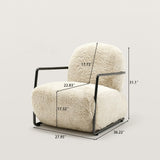 Cloud Furry Armchair Accent Chair with Sturdy Metal Frame