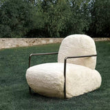 Cloud Furry Armchair Accent Chair with Sturdy Metal Frame
