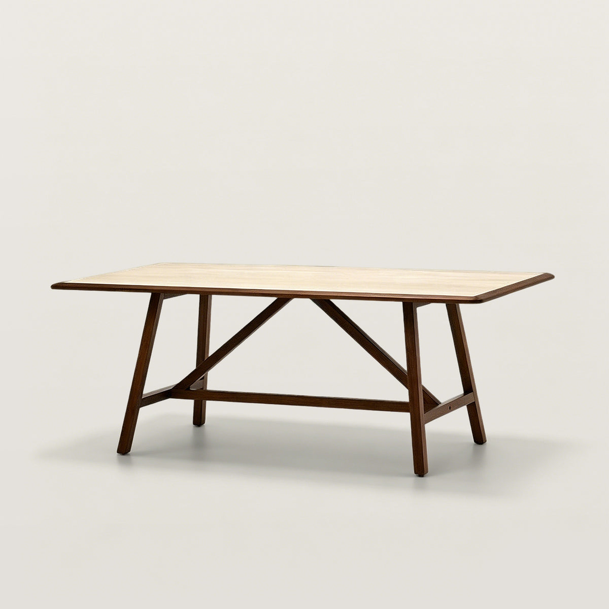 Sintered Stone Dining Table with Triangular Brace Support