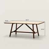 Sintered Stone Dining Table with Triangular Brace Support