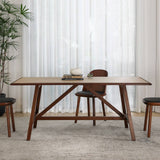 Sintered Stone Dining Table with Triangular Brace Support
