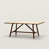 Sintered Stone Dining Table with Triangular Brace Support