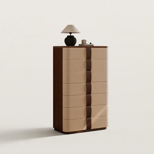 7 Layer Vertical Dresser Storage Cabinet with Leather Handles