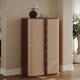 7 Layer Vertical Dresser Storage Cabinet with Leather Handles