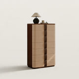 7 Layer Vertical Dresser Storage Cabinet with Leather Handles