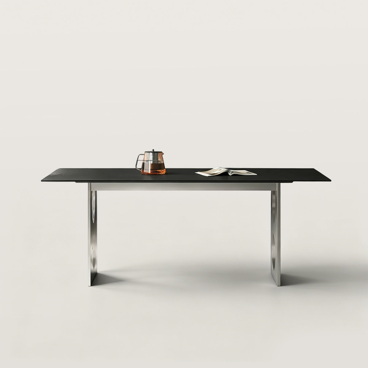 Sintered Stone Dining Table with Hollow Stainless Steel Support