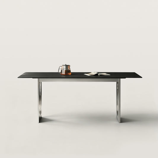 Sintered Stone Dining Table with Hollow Stainless Steel Support