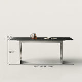 Sintered Stone Dining Table with Hollow Stainless Steel Support