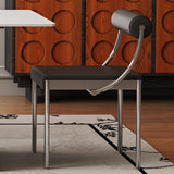 Leather Upholstered Dining Chairs with Stainless Steel Frame