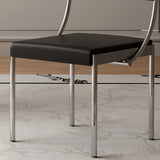 Leather Upholstered Dining Chairs with Stainless Steel Frame