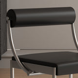 Leather Upholstered Dining Chairs with Stainless Steel Frame