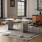 Leather Upholstered Dining Chairs with Stainless Steel Frame