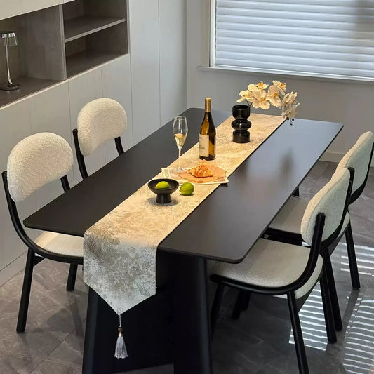 Luxury Texture Table Runner with Tassels for Dining Table