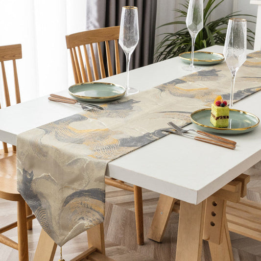 Classical Table Runner with Tassel and Luxury Jacquard Texture