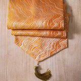 Wave Table Runner with Tassel and Luxury Satin Jacquard