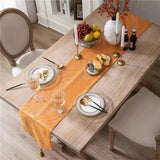 Wave Table Runner with Tassel and Luxury Satin Jacquard