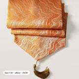Wave Table Runner with Tassel and Luxury Satin Jacquard