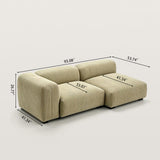 Corduroy L-Shaped Sofa with 2 Modules for Living Room