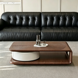 Rectangular Coffee Table with Recessed Wave Texture Tabletop