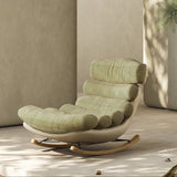 Italian Ergonomic Rocking Chair Lounge Chair with Striped Cushion