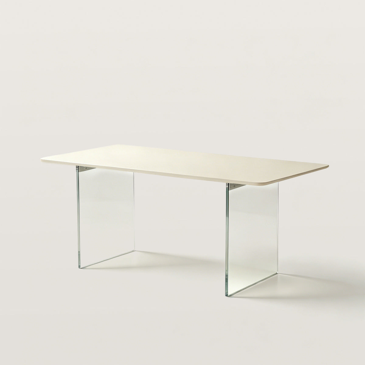 Modern Rectangular Dining Table with Transparent Glass Legs