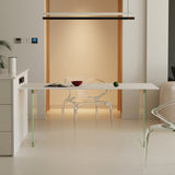 Modern Rectangular Dining Table with Transparent Glass Legs