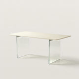Modern Rectangular Dining Table with Transparent Glass Legs