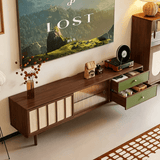 TV Stand with Sliding Doors and LED Lights for Living Room