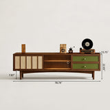 TV Stand with Sliding Doors and LED Lights for Living Room