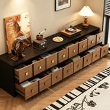 8-Drawer TV Stand Entertainment Center with Gold Cross Knobs