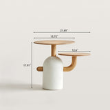 Creamy Style Round Coffee Table Set with Creative Design