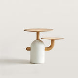Creamy Style Round Coffee Table Set with Creative Design