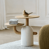 Creamy Style Round Coffee Table Set with Creative Design