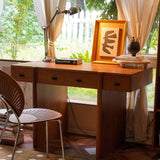 Mid Century Wood Home Office Desk with Multi Storage Drawers