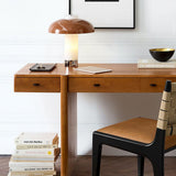 Mid Century Wood Home Office Desk with Multi Storage Drawers