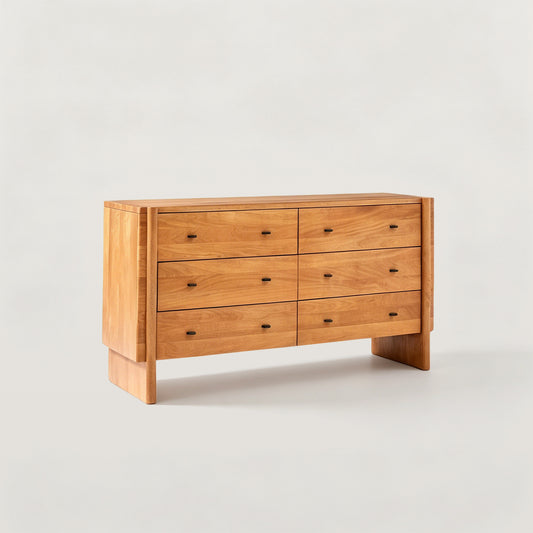 Mid Century Dresser Wooden Storage Cabinet with 6 Drawers