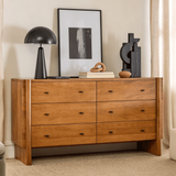 Mid Century Dresser Wooden Storage Cabinet with 6 Drawers