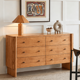 Mid Century Dresser Wooden Storage Cabinet with 6 Drawers
