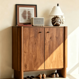 Mid Century 3-Layer Shoe Cabinet with Adjustable Shelves