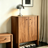 Mid Century 3-Layer Shoe Cabinet with Adjustable Shelves