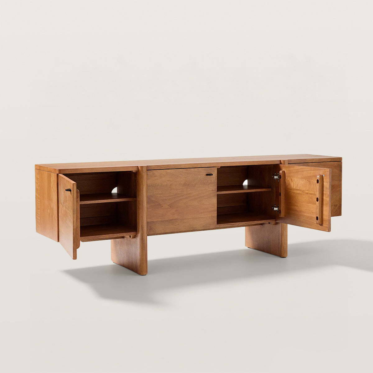 Mid-Century TV Stand Media Console with Ample Hidden Storage
