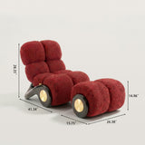 Creative Lounge Chair with Gold Wheel Base for Living Room