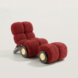 Creative Lounge Chair with Gold Wheel Base for Living Room