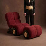Creative Lounge Chair with Gold Wheel Base for Living Room